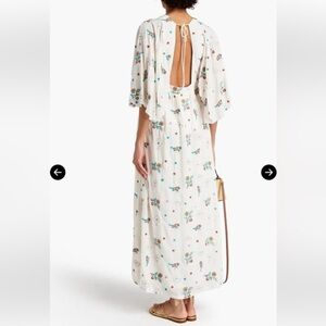 Antik Batik, Houla open back embroidered voile maxi dress in ivory, size XS